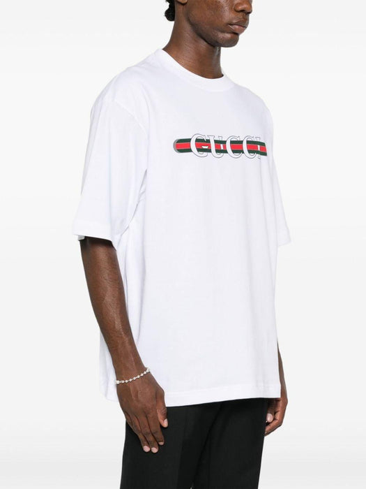 logo-print cotton T-shirt 784361 XJGKB9074 GUCCI 
