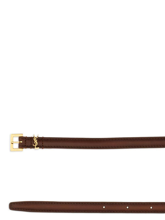 Cassandre aged-effect leather buckle belt 788426 AAFOC2955 SAINT LAURENT 