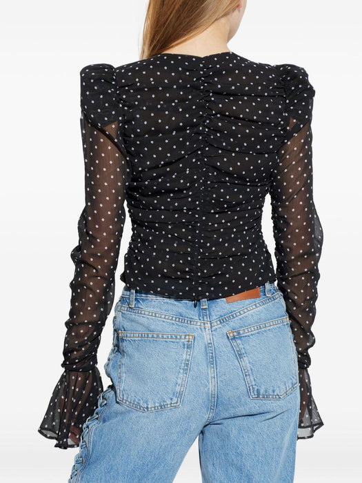 polka-dot ruched blouse 115222000 000 ROTATE 