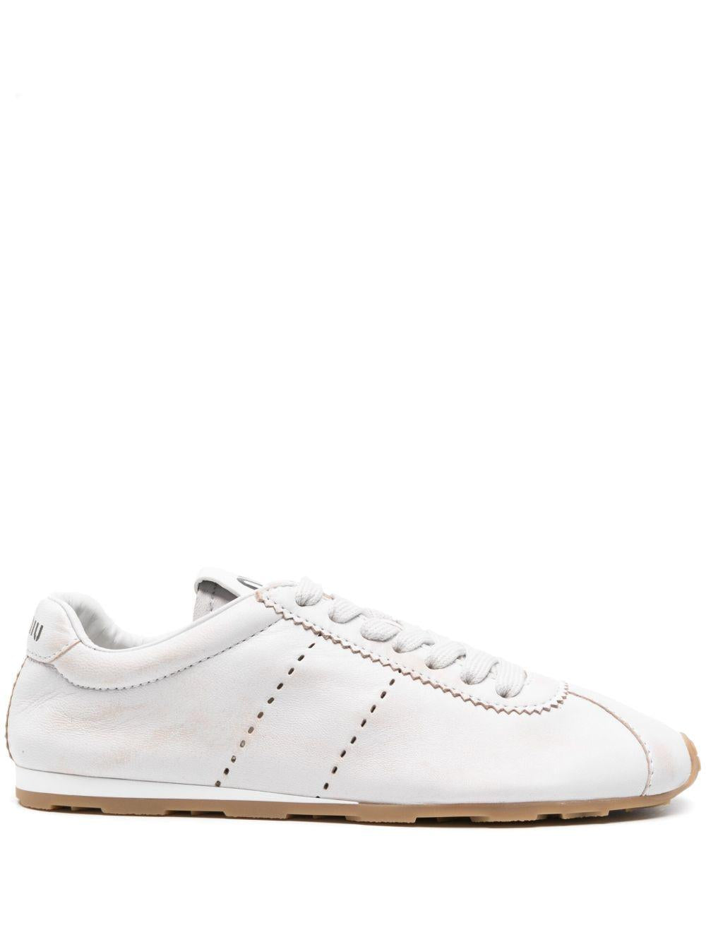 bleached leather sneakers 5E114E F 005 3H02F0009 MIU MIU 