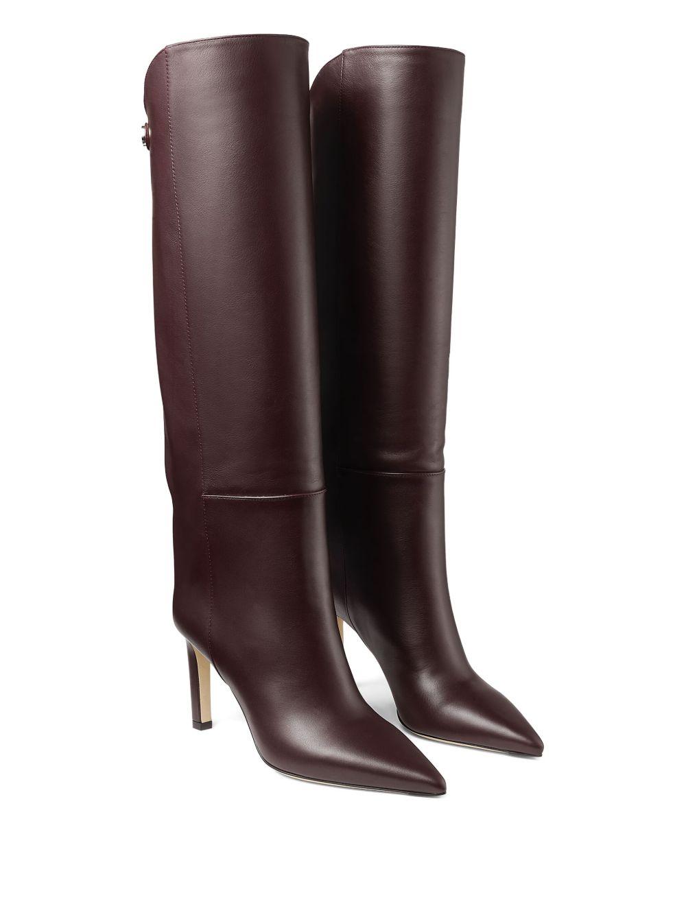85mm Alizze knee-high boots ALIZZE KB 85 SQM DEEP MERLOT JIMMY CHOO 