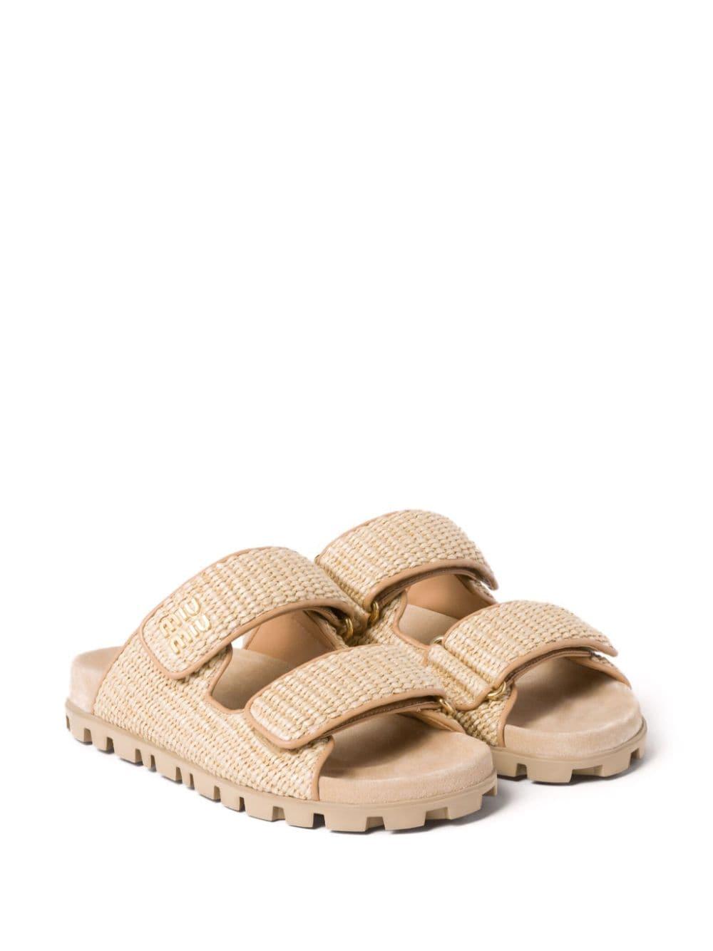 touch-strap raffia sandals 5XX636 F 010 3LORF0018 MIU MIU 