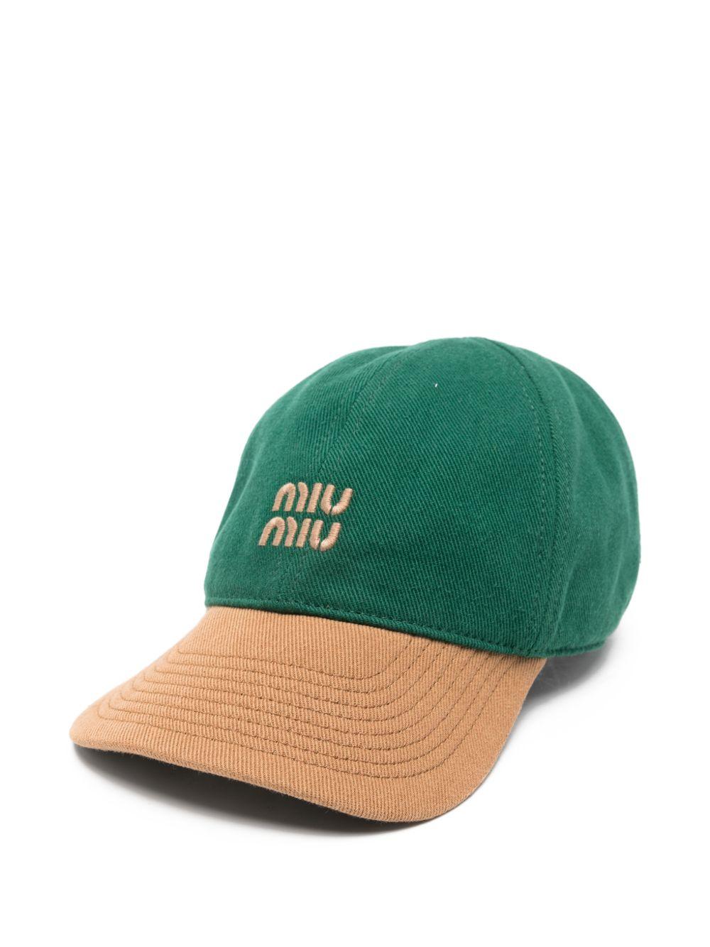 logo two-tone baseball cap 5HC369 2CWCF04Z5 MIU MIU 