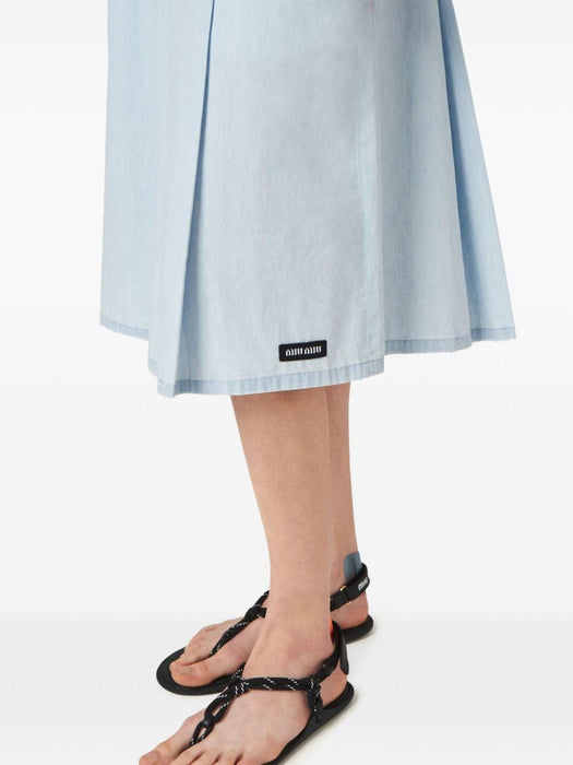 pleated chambray skirt GWD320 S OOO 14UTF0076 MIU MIU 