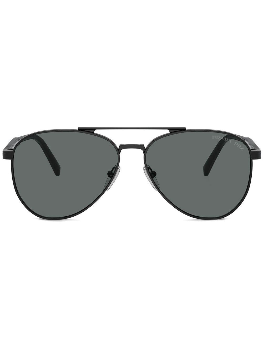 round-frame sunglasses 400-PR A58S 1AB5Z1 58  PRADA 