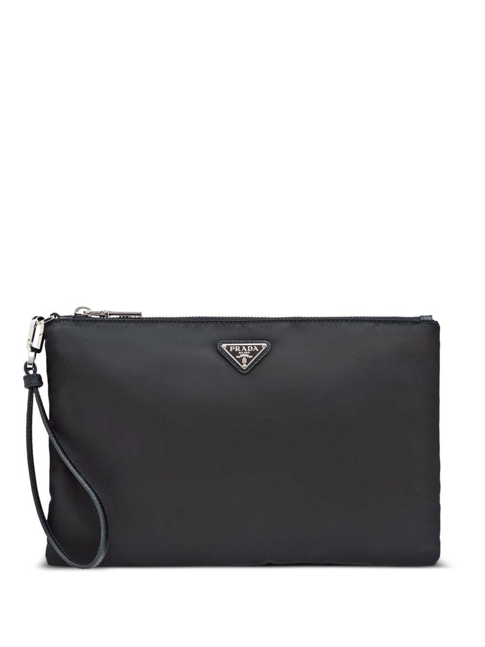 Re-Nylon triangle-logo clutch bag 2NH006 2DMHF0002 PRADA 