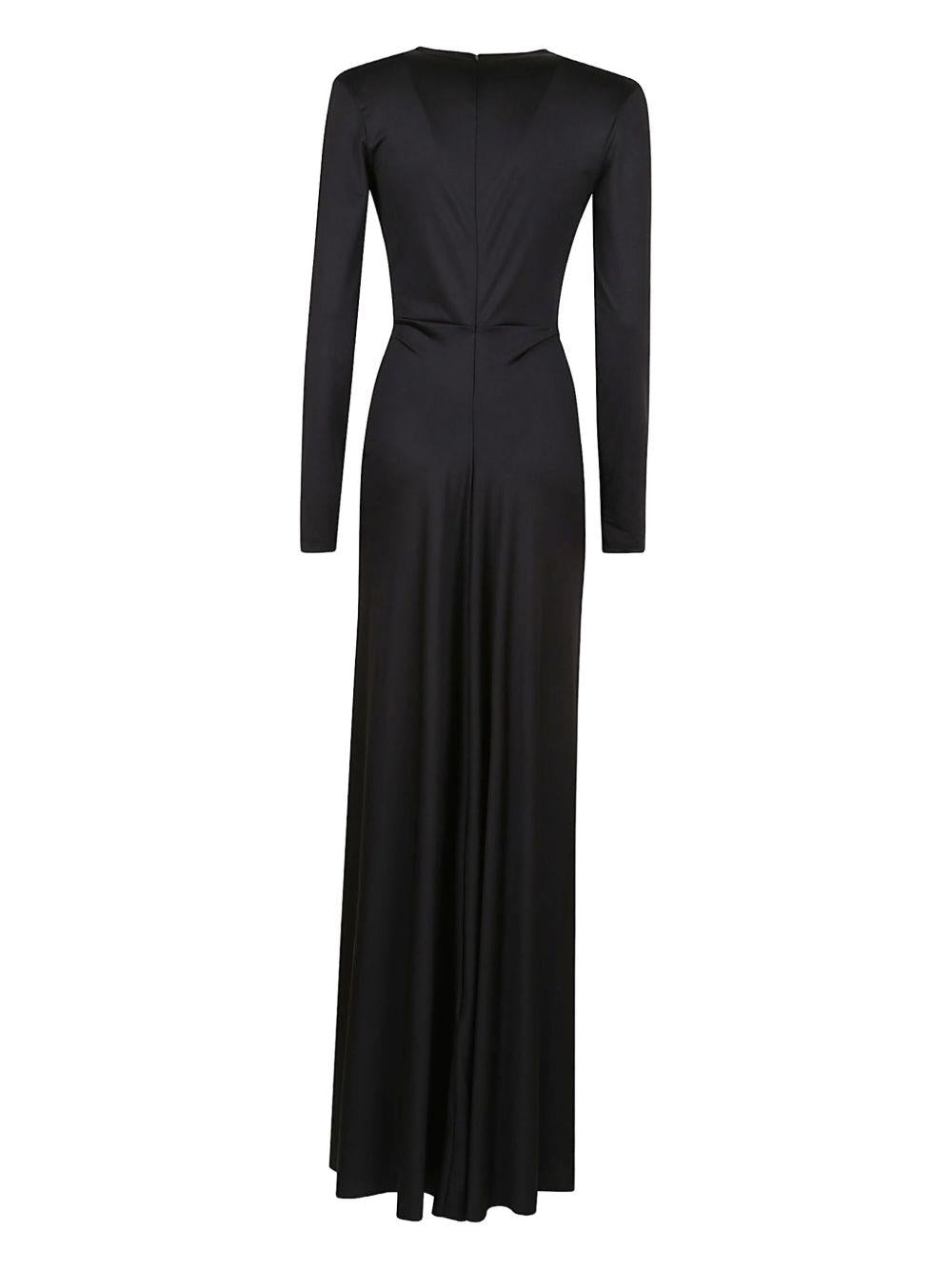 plunge-neck gathered maxi dress 1325JDR006472A 1 VICTORIA BECKHAM 