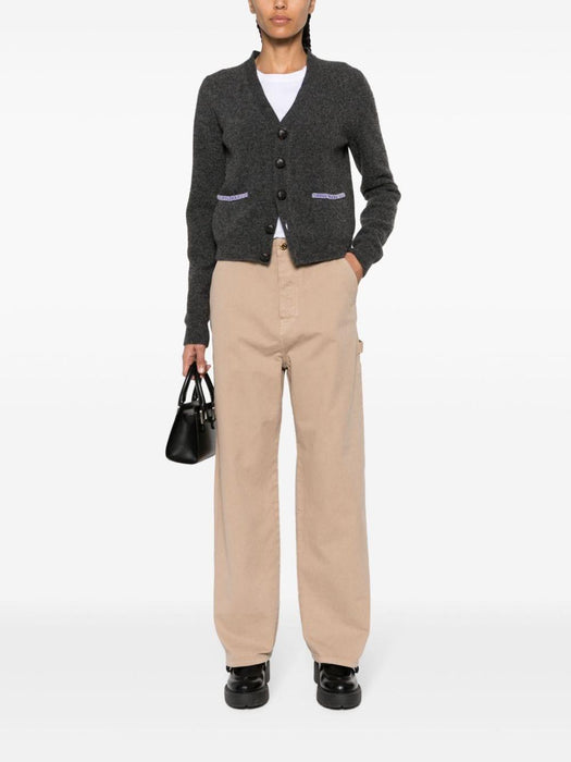 logo-appliqué straight-leg trousers MP1722 S OOO 1350F0627 MIU MIU 