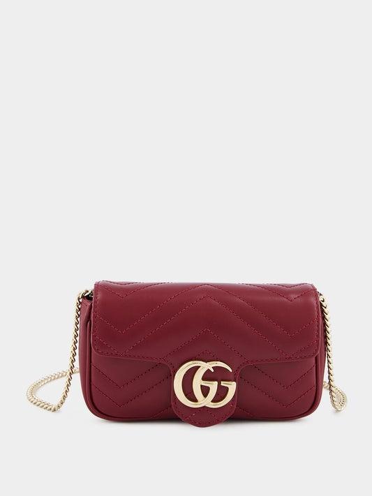 Rosso Ancora GG Marmont Super Mini Bag 476433 DTDHV6207 GUCCI 