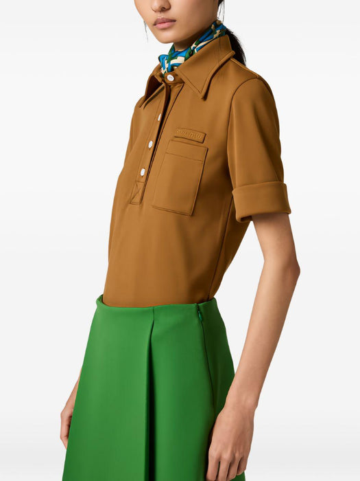 pocket short-sleeved polo shirt MT2204 S OOO 14OAF0041 MIU MIU 