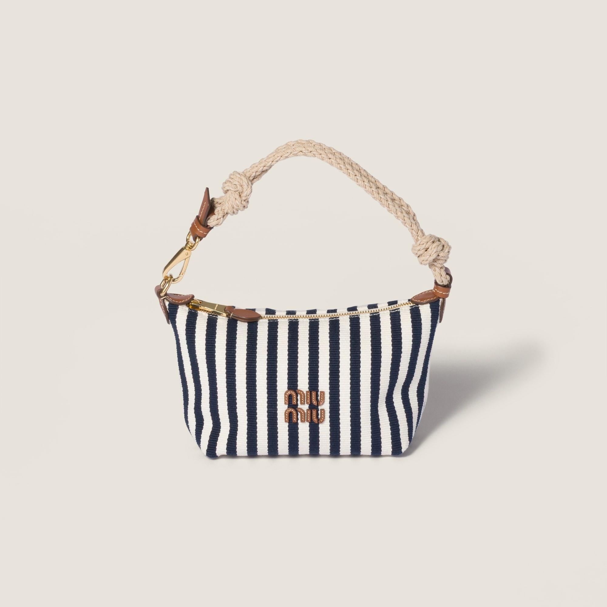 Cotton and leather pouch 5NE841 2I0GF0B9P MIU MIU 