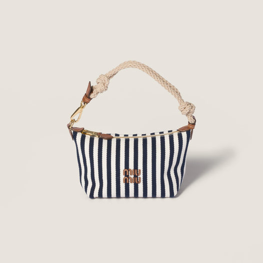Cotton and leather pouch 5NE841 2I0GF0B9P MIU MIU 