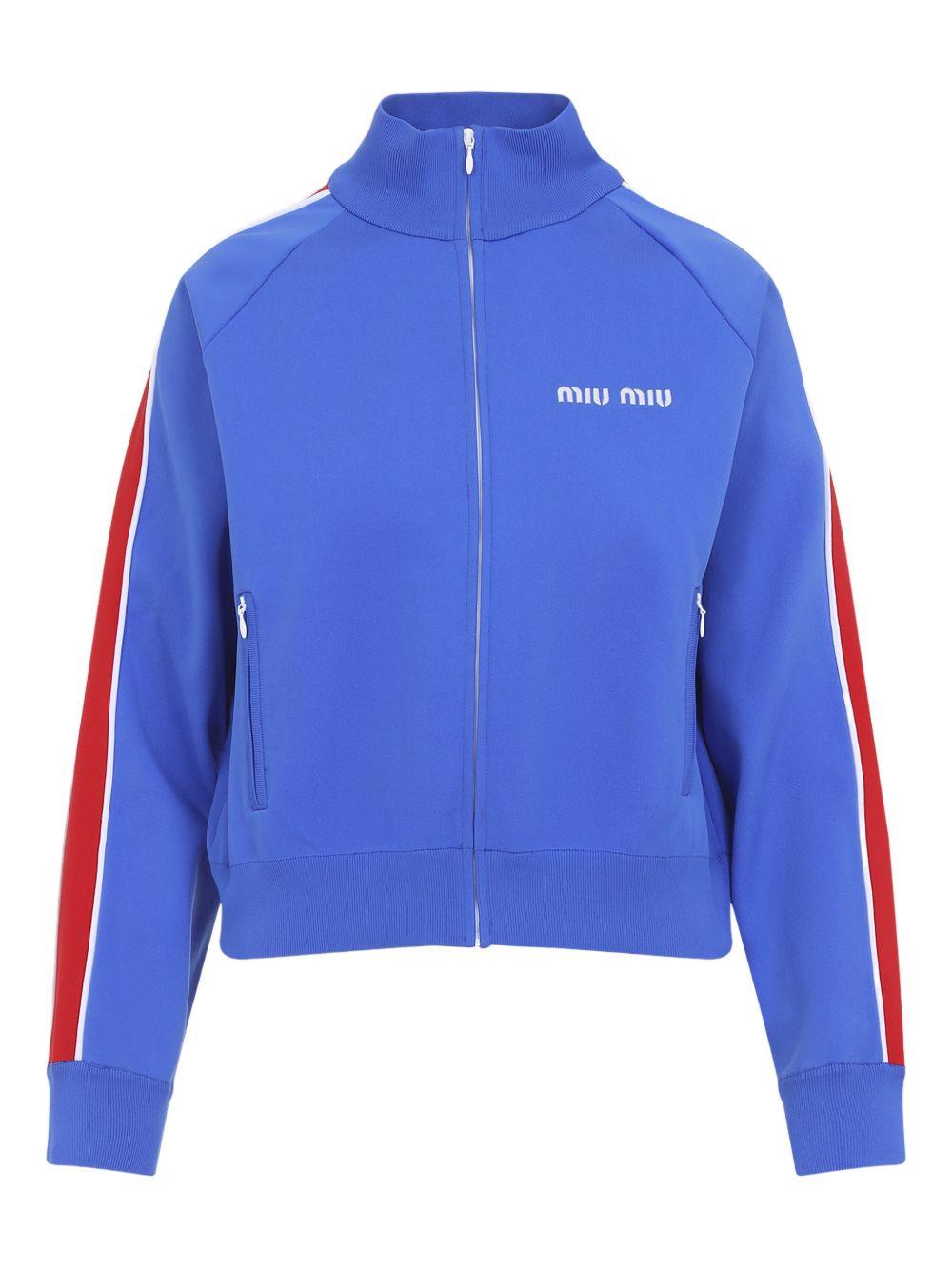 stripe zip-fastening sweatshirt MMF00V S OOO 148OF0Q0U MIU MIU 