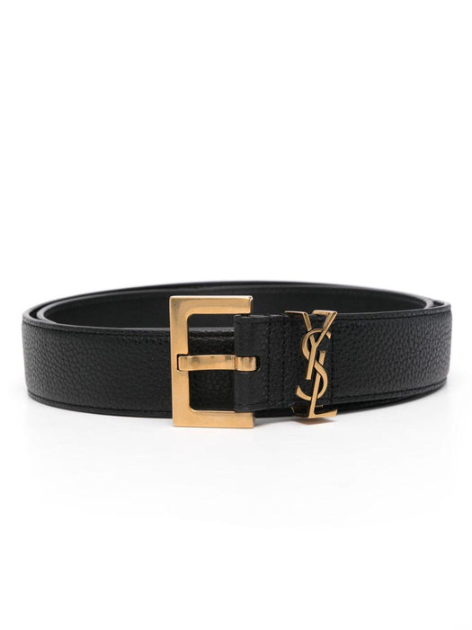 monogram-logo wide leather belt 634437 DTI0W1000 SAINT LAURENT 