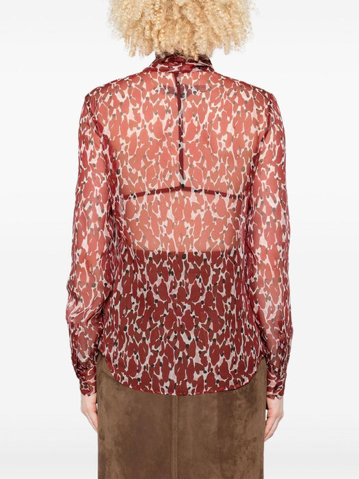 abstract-pattern blouse<BR/><BR/><BR/><BR/><BR/><BR/><BR/><BR/><BR/> 842861 Y4J359477 SAINT LAURENT 