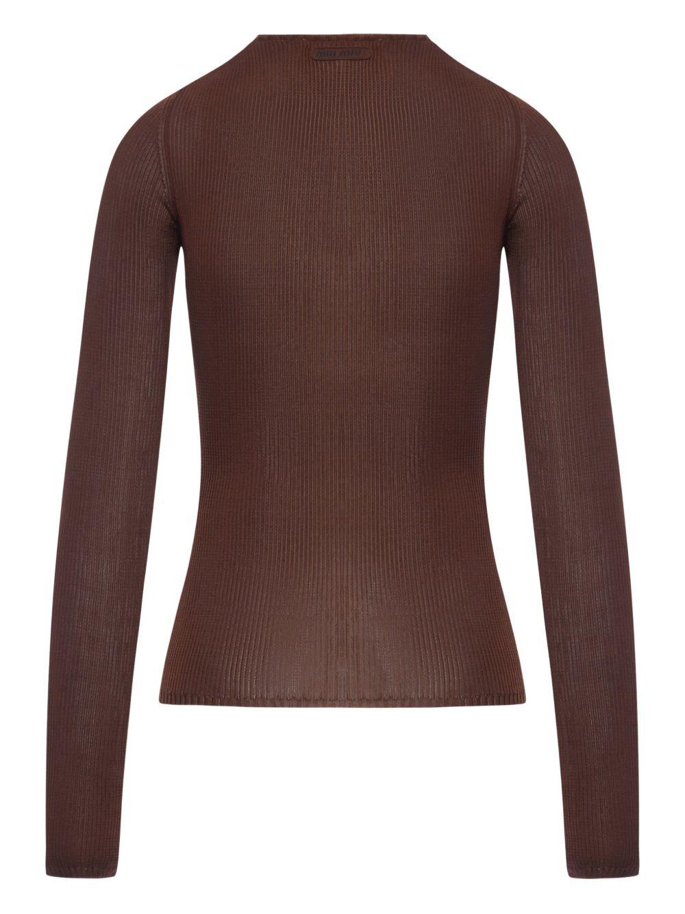 ribbed long-sleeve T-shirt MML01B S OOO 18BQF0324 MIU MIU 