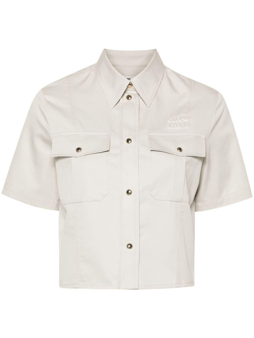 cropped cotton shirt MK1862 S OOO 144DF0A08 MIU MIU 