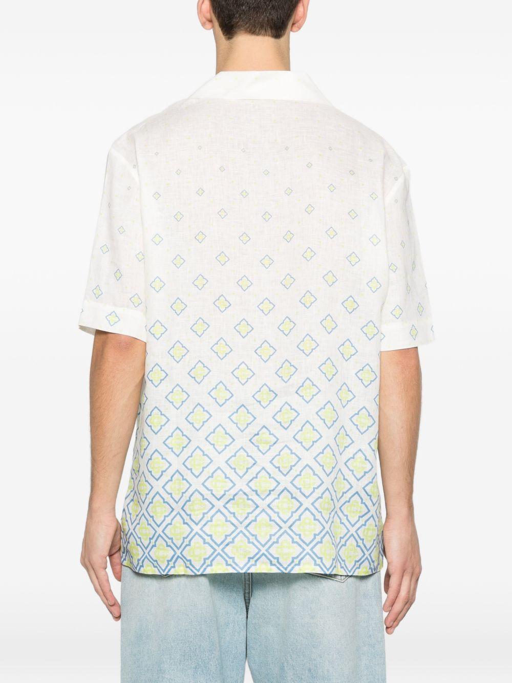 Degrade Monogram Short Sleeve Linen Shirt M-SP26-SH-003-11 DEGRADE MONOGRAM CASABLANCA 