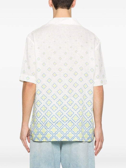 Degrade Monogram Short Sleeve Linen Shirt M-SP26-SH-003-11 DEGRADE MONOGRAM CASABLANCA 