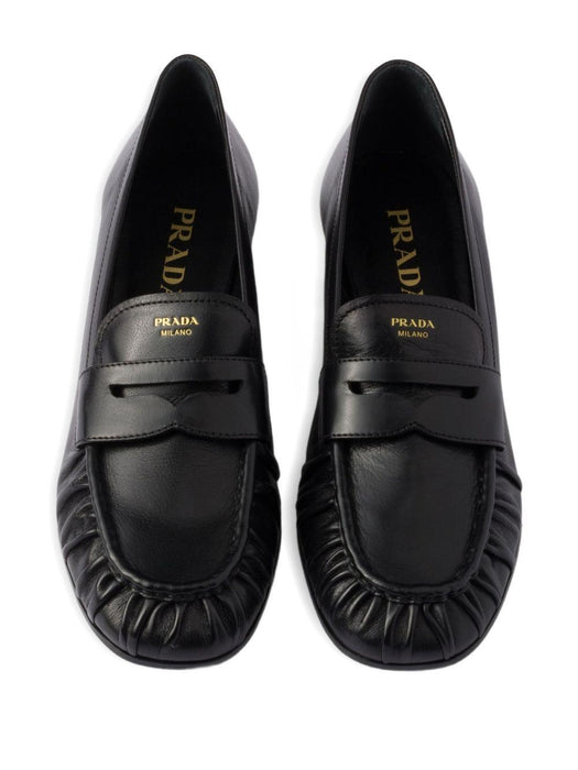 pleated leather loafers<BR/><BR/> 1D175O F 020 007F0002 PRADA 