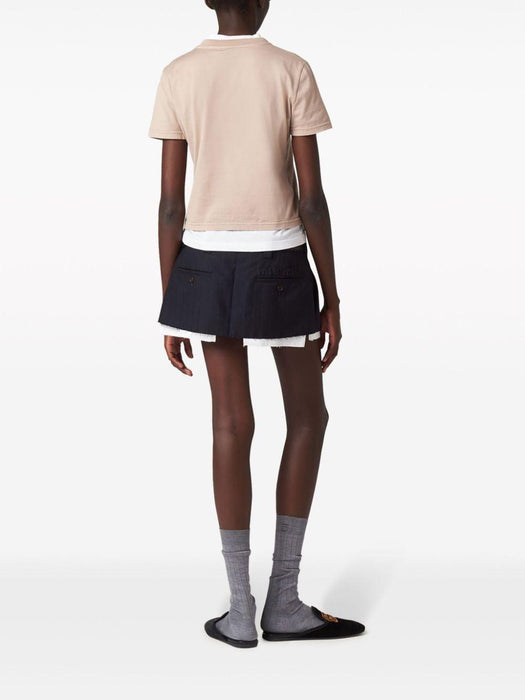 logo-embroidered cotton T-shirt MJN467 S 231 137LF0627 MIU MIU 
