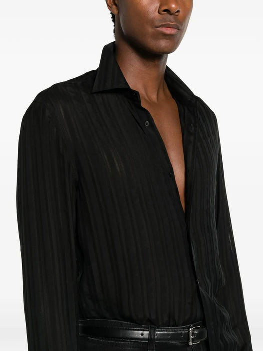 Vertical-stripe semi-sheer shirt 865801 ZAU2C 1000 GUCCI 