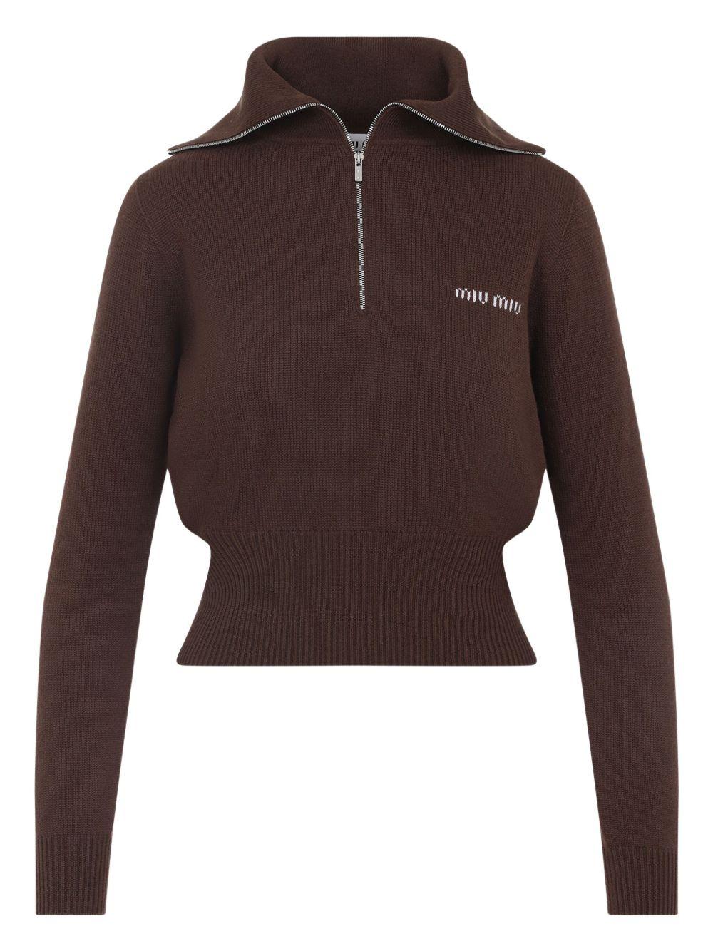 high-neck zip-up sweater MMLB47 S OOO 17SAF0324 MIU MIU 