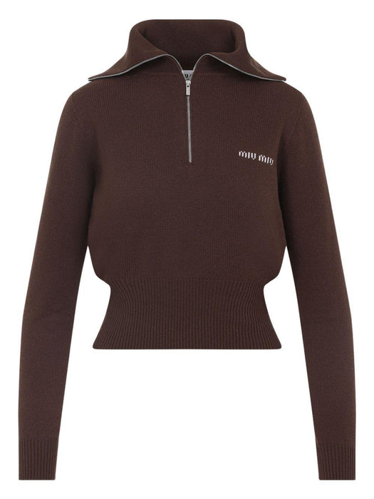 high-neck zip-up sweater MMLB47 S OOO 17SAF0324 MIU MIU 