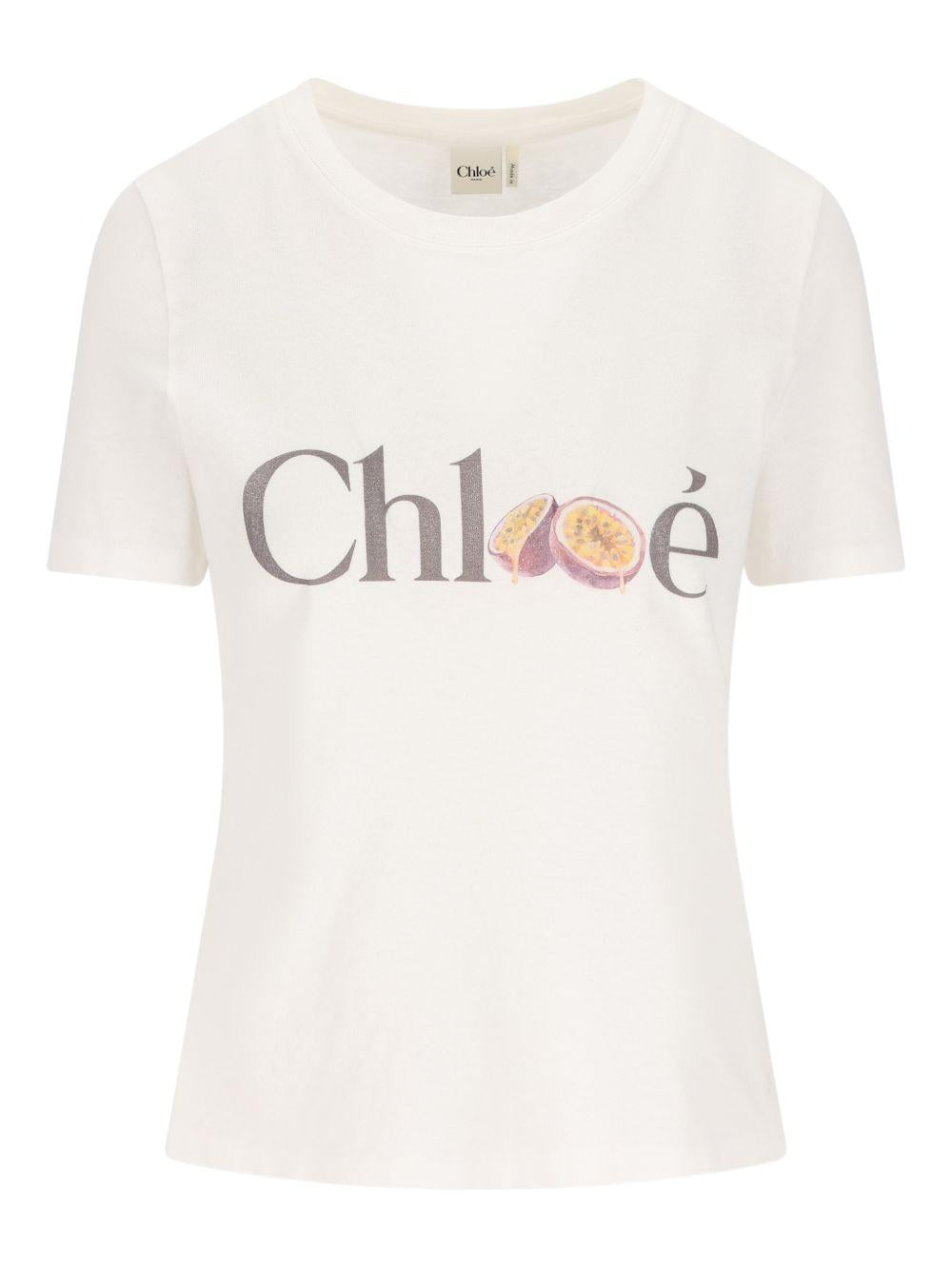 logo-print t-shirt 26SJH08197 101 CHLOÉ 