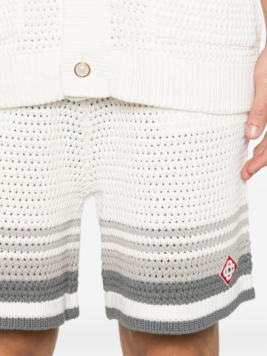 crochet striped shorts M-SP26-KW-934-01 WHITE/GREY CASABLANCA 