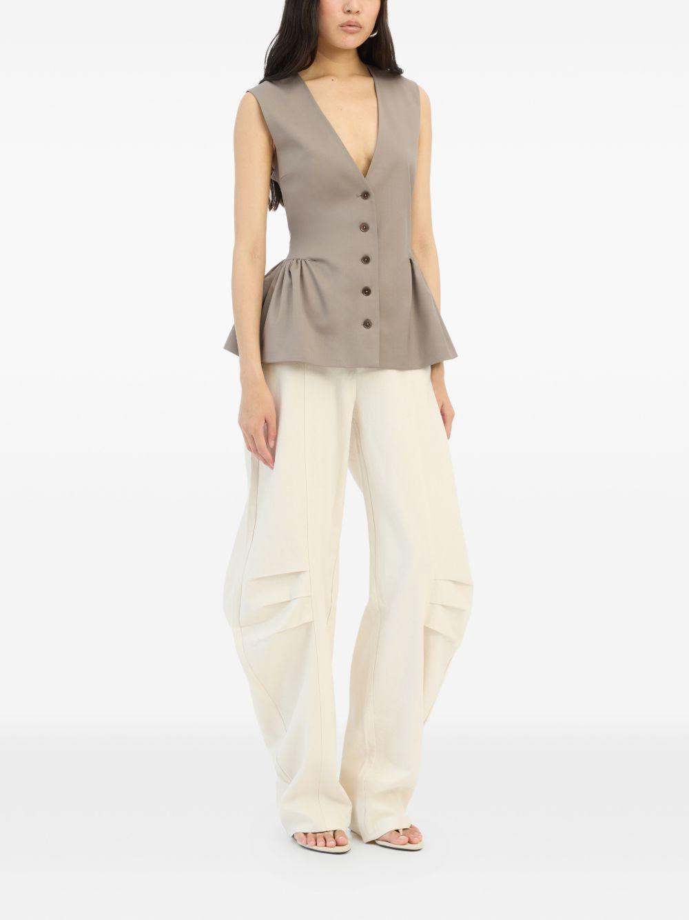 cream tapered trousers 1155062059 2059 ROTATE 