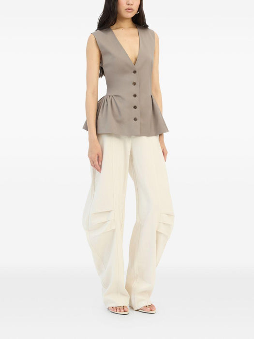 cream tapered trousers 1155062059 2059 ROTATE 