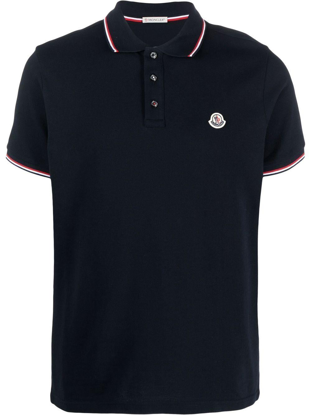 striped trim polo shirt L10918A70300 8455677X MONCLER 