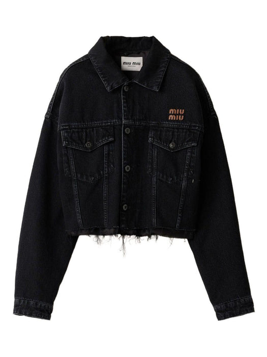 logo-patch denim jacket GWB158 S 231 17OLF0002 MIU MIU 