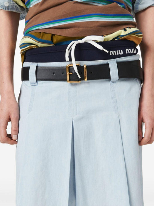 pleated chambray skirt GWD320 S OOO 14UTF0076 MIU MIU 