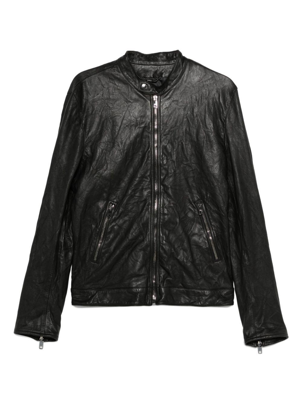 zip-fastening lambskin leather jacket G9BUGL GJ744N0000 DOLCE & GABBANA 
