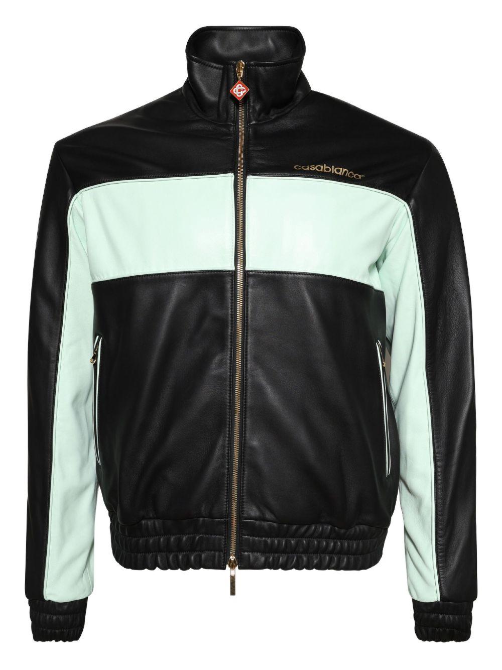 panelled leather jacket MPF25-JK-382-01 BLACK & MINT CASABLANCA 