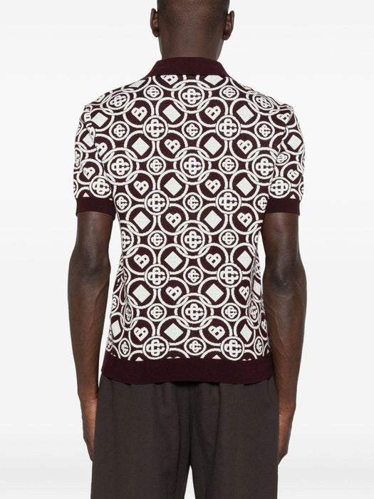 monogram polo shirt M-AW25-KW-1092-01 AUBERGINE CASABLANCA 