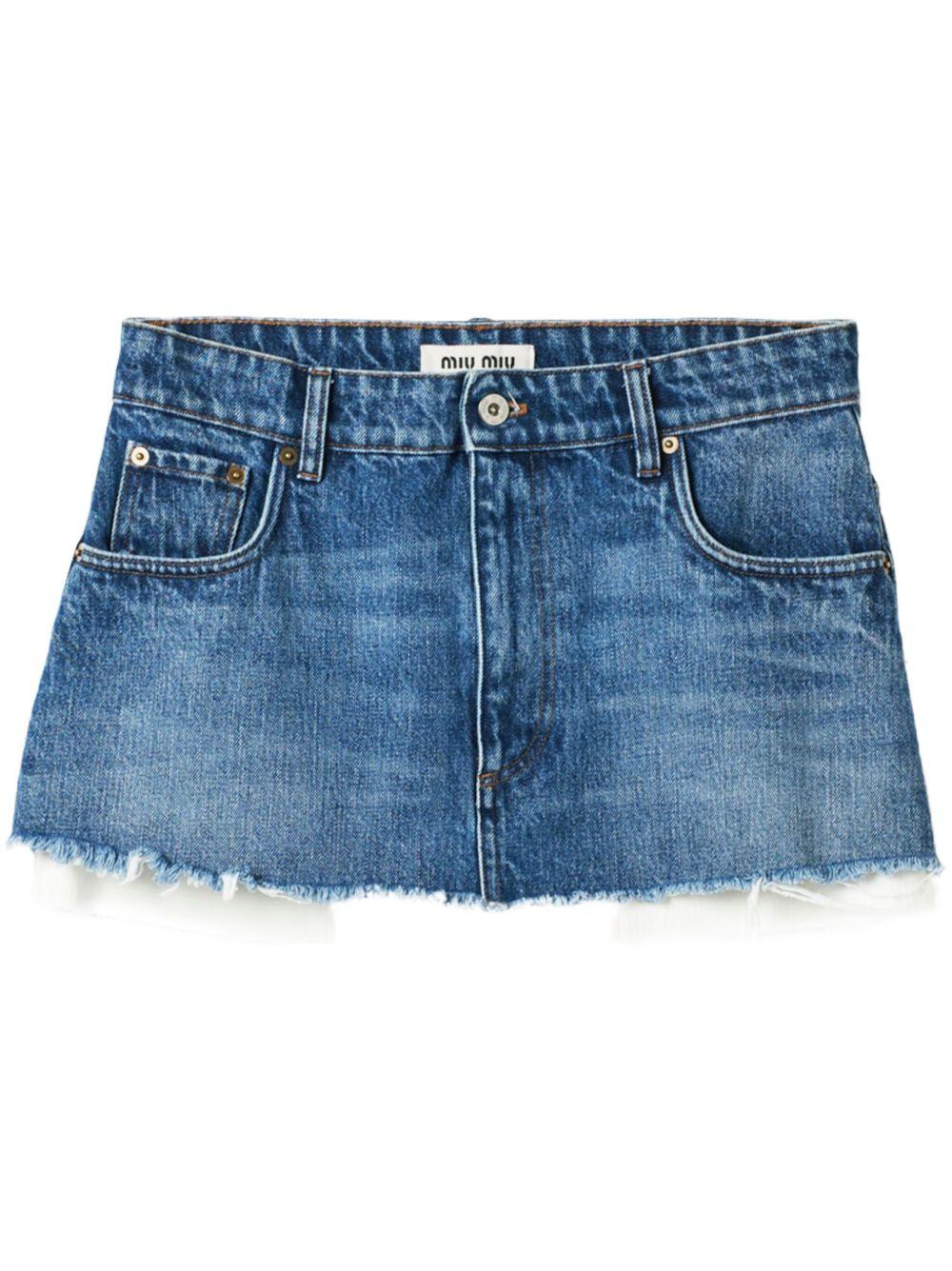 denim mini skirt GWD278 S OOO 10BFF0008 MIU MIU 