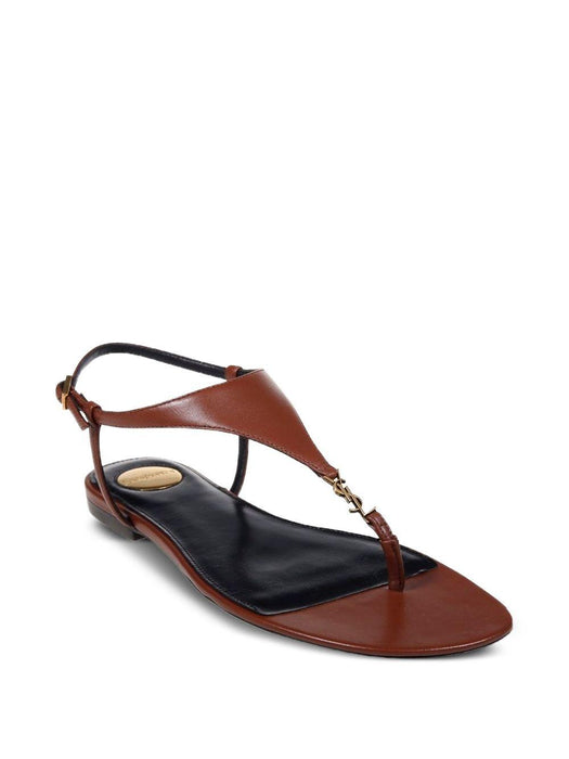 T-strap logo-embellished leather sandals 841570 AADF02603 SAINT LAURENT 