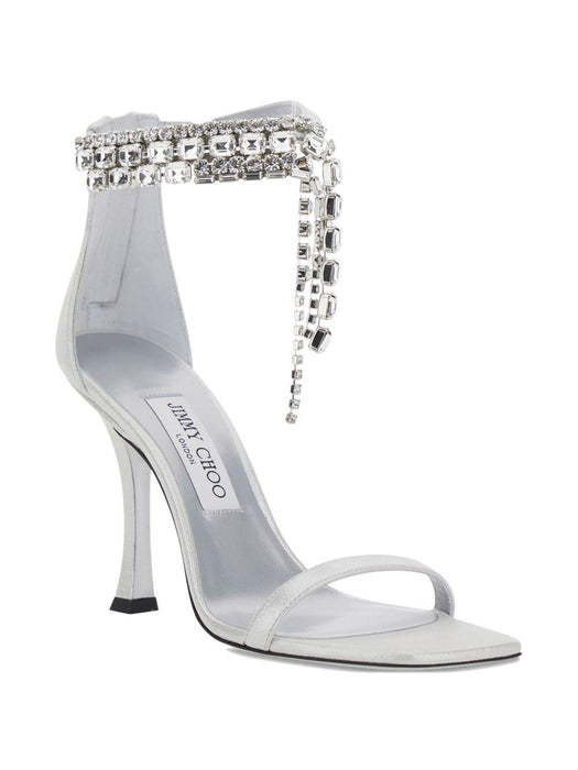 100mm Verity crystal-embellished sandals VERITY SANDAL 100 SHS SILVER JIMMY CHOO 