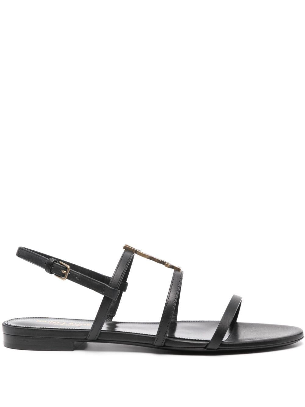 New Cassandra flat sandals<BR/><BR/> 777348 BDATT1000 SAINT LAURENT 