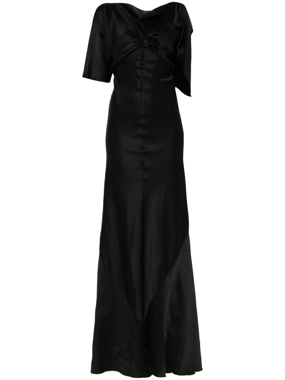 satin gown 1125WDR006034A BLACK 1 VICTORIA BECKHAM 