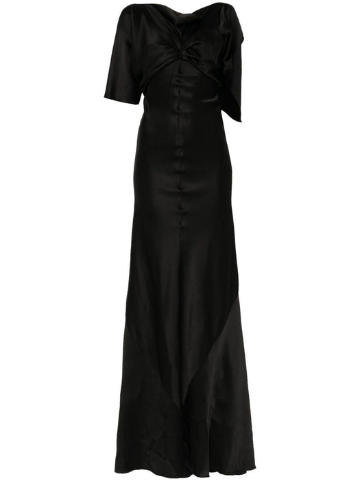 satin gown 1125WDR006034A BLACK 1 VICTORIA BECKHAM 