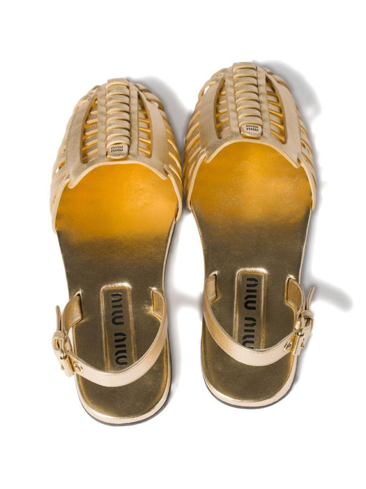laminated nappa-leather fisherman sandals 5X610E F 005 X20F0522 MIU MIU 