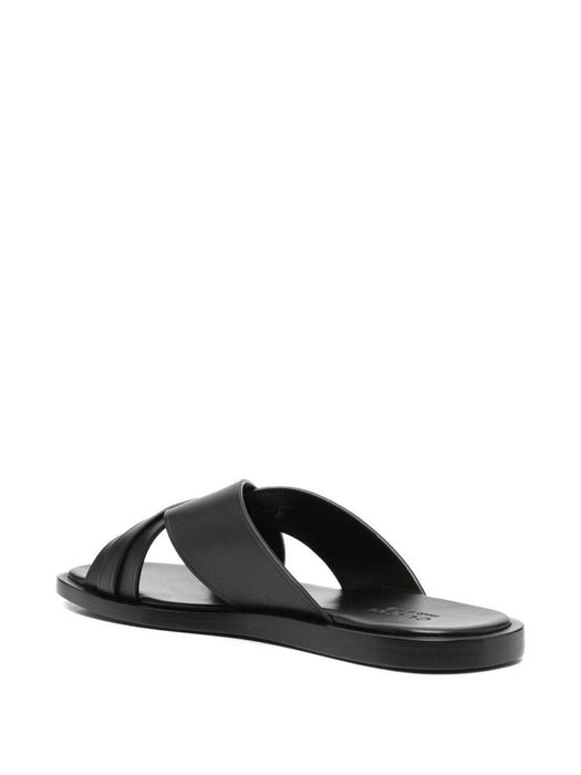 cross-strap leather slides 831275 DTN001000 GUCCI 