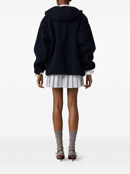 cotton fleece zip-front hoodie MJL053 S OOO 18E3F0008 MIU MIU 