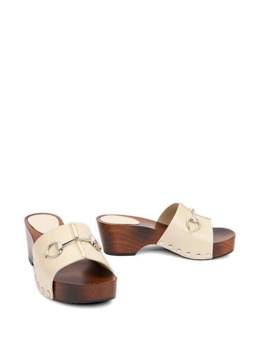 Horsebit studded leather heeled mules 854410 AAF9G9540 GUCCI 