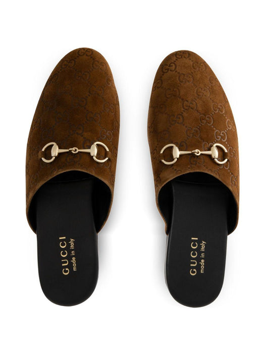 Horsebit monogram flat mules 850140 AAFQV2118 GUCCI 