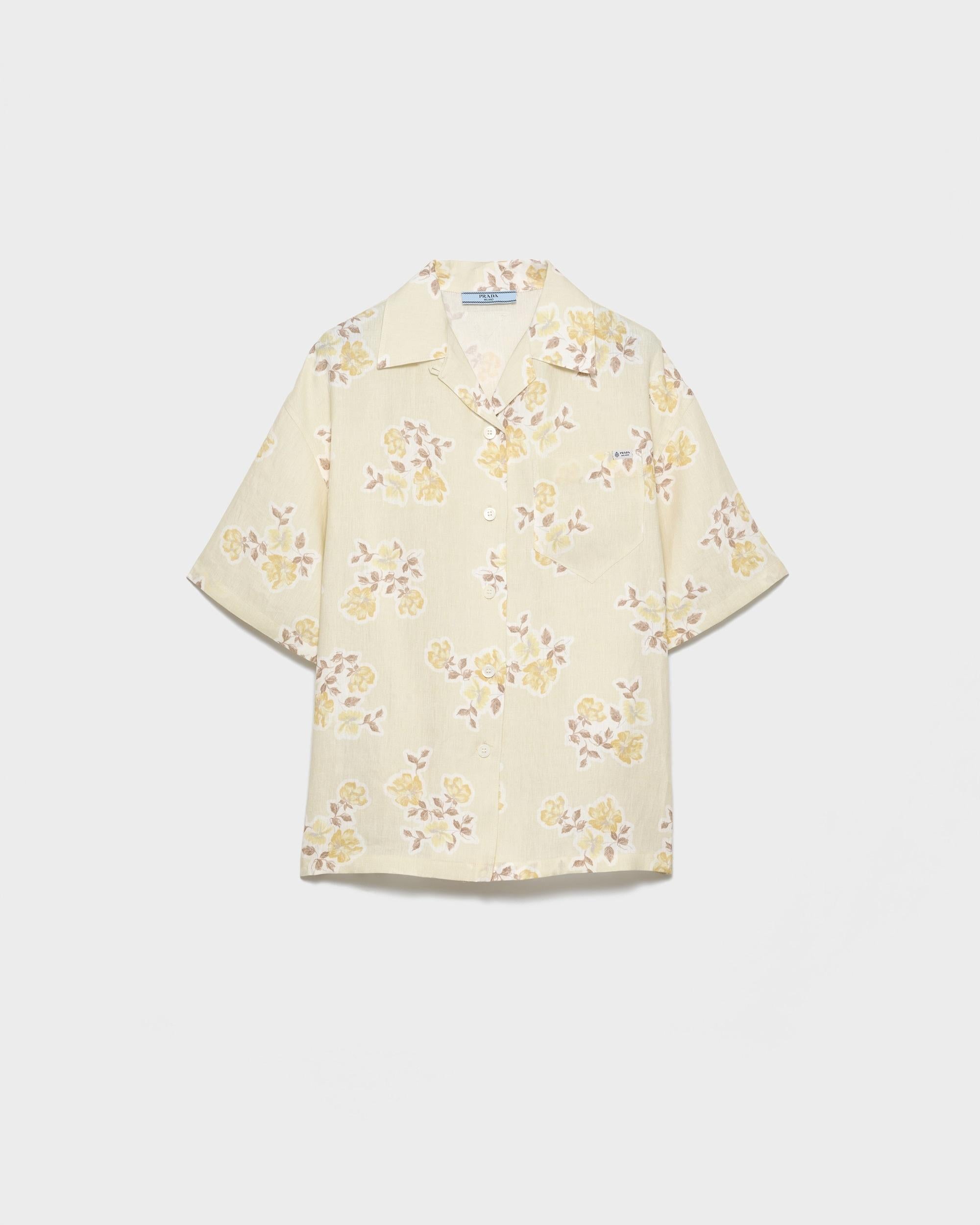 Floral print old linen shirt P447J S OOO 19ZIF0032 PRADA 